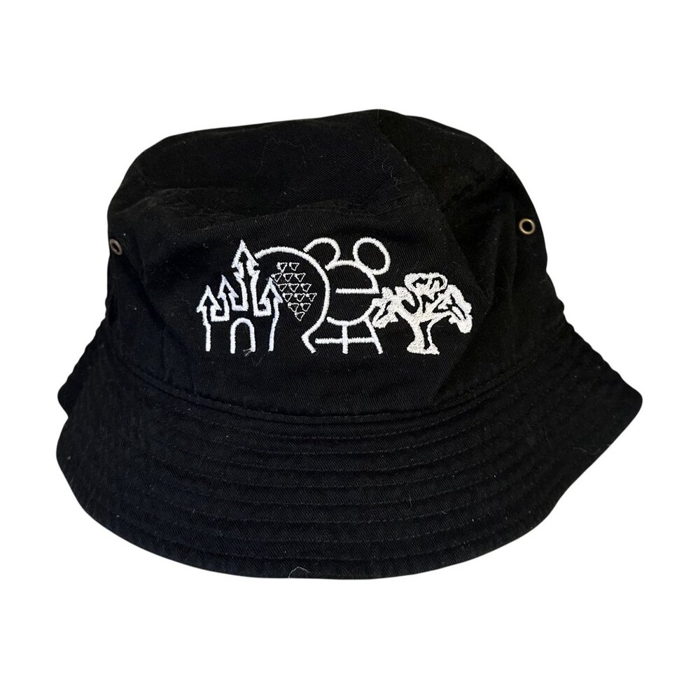 Walt Disney World Disney Parks Bucket Hat Embroidered Hat Adult Black VGC